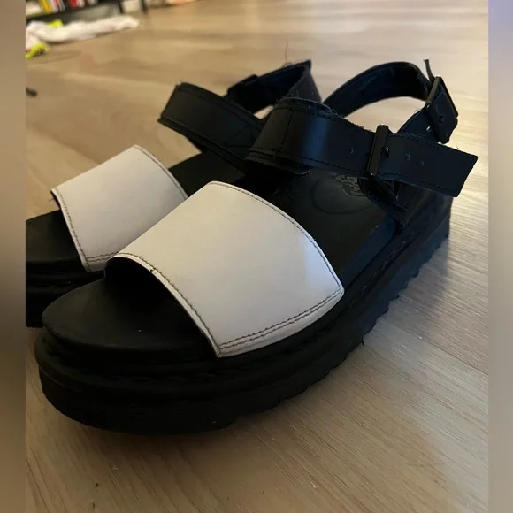 Doc Martens Black & White Platform Sandal - Picture 2 of 8